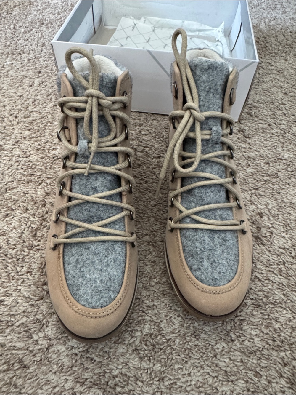 Sorel Women's Tan and Gray Lace-Up Winter Boot - Picture 4 of 5